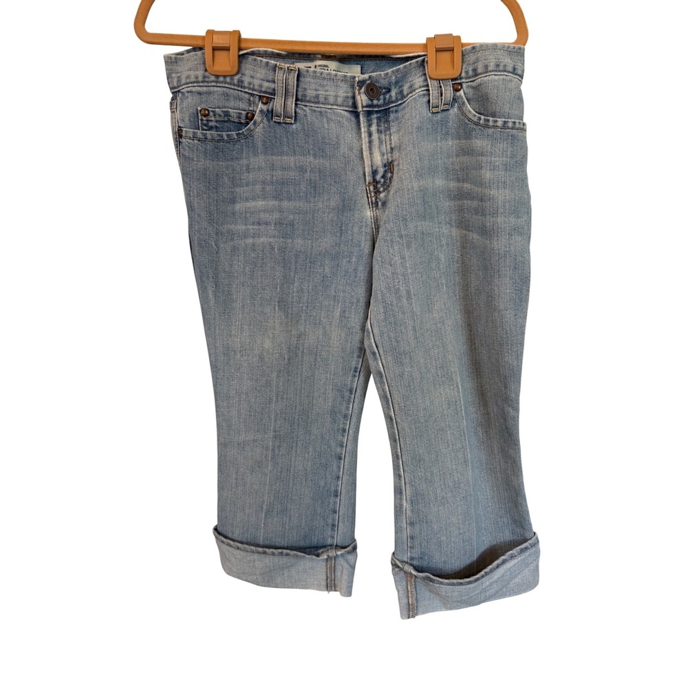 Gap Original Ultra Low Rise Denim Capris Light Wash Cuffed Jeans Size 10 Regular